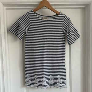 Peek girls striped and embroidered tshirt dress